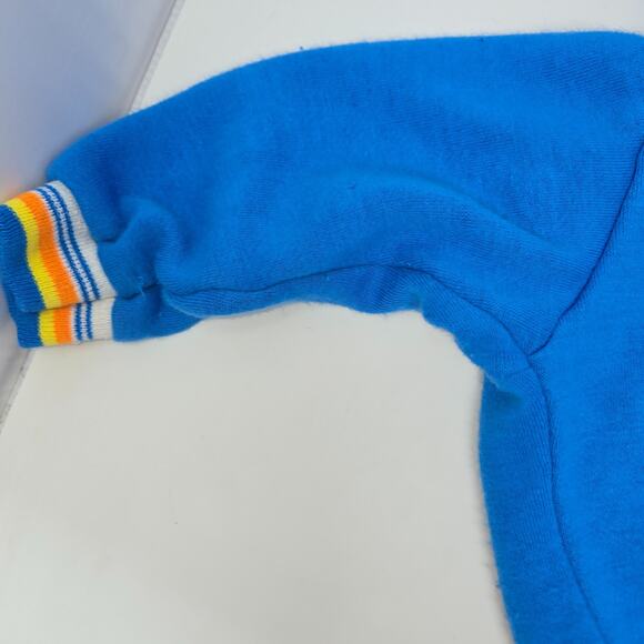 Vintage Toddler Blue Striped Jogger Outfit Acrylic 3T Sweat Jacket and Pants - Picture 9 of 12
